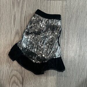 Glamorous Sequin Mini Skirt in Black and Silver for your furry baby! New no tag